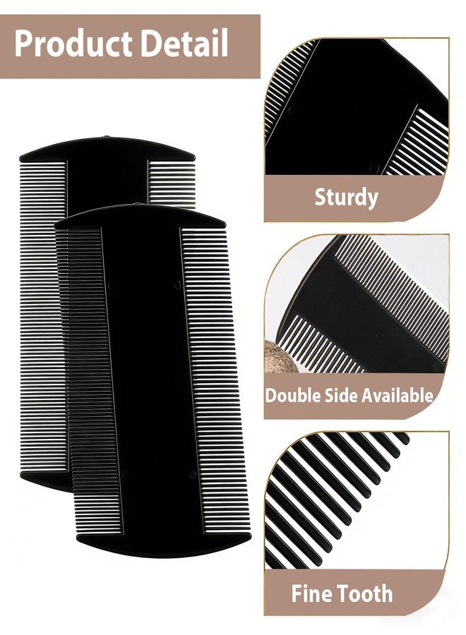 EHBELIF Dandruff Comb Fine Tooth Scalp Detox Comb Lice for Women, Men & Kids Stainless Steel Scalp Detoxing, Sweep & Massage Hair Brush Tool for Hair Care 3PC Black+Red - Image 5